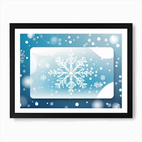 Card Featuring Defocused Snowflake Pattern Radiating Shine Abstract Design Gently Juxtaposing Wint (5) Art Print