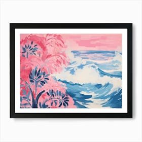 Pink Beach Painting Art Print