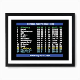 Allsvenskan 1996 Göteborg Art Print