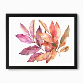 Autumn Leaves Watercolor Painting 1 Art Print