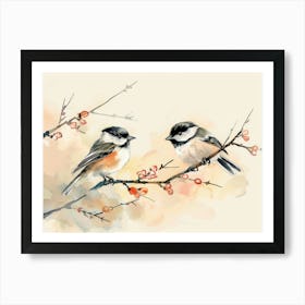 Chickadees Art Print