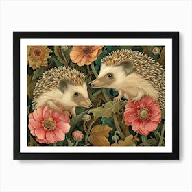 Floral Animal Illustration Hedgehog 8 Art Print