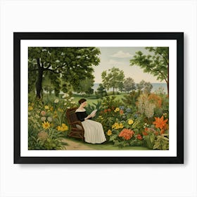 Floral Serenity Woman In Bloom Art Print