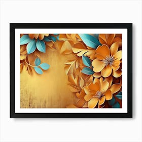 Paper Flowers Background Art Print