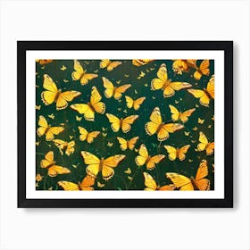 Yellow Butterflies 4 Art Print