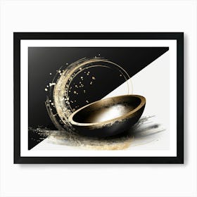 Gold And Black Bowl 3 Art Print