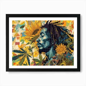 Sunny Marley Groove: A Reggae Summer Mosaic Art Print