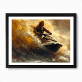 Washington's Waterborne Revolution: Crossing the Delaware on a Jet Ski Art Print