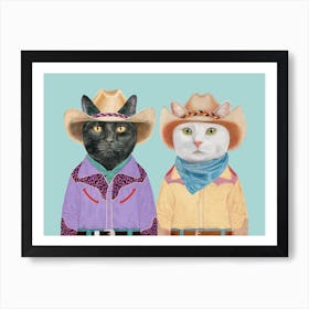 Cowboy Cats 10 Art Print