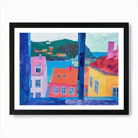 Bergen From The Window View Painting 4 Art Print