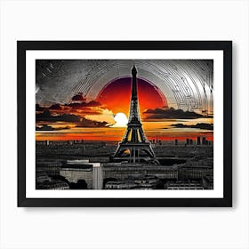 Sunset In Paris 3 Art Print