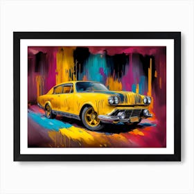 Yellow Car Painting Art Print