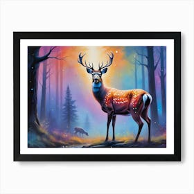 Deer In The Forest 8 Art Print