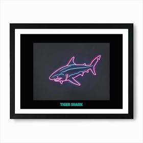 Pink Tiger Neon Shark 2 Poster Art Print