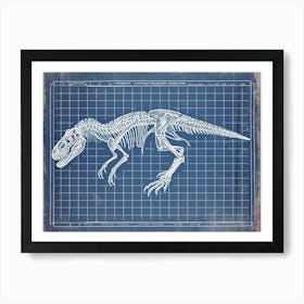 Acrocanthosaurus Dinosaur Skeleton Blueprint 1 Art Print