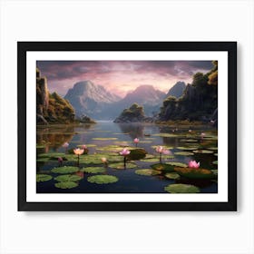 Lotus Pond Art Print