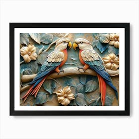 Beautiful Parrot 3d 1 Art Print