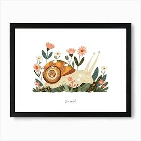 Little Floral Snail Poster Art Print