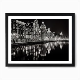 Black And White Photograph Of Amsterdam Art Print