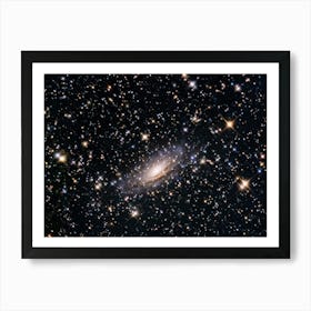 A Dazzling Galaxy Captured Through A Powerful Lens With Bright Shimmering Stars Scattered Across T (4) Art Print