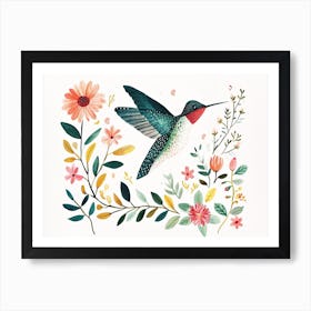 Little Floral Hummingbird 4 Art Print