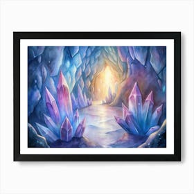 A Glowing Image Of Crystals Forming In Deep Caves (1) Art Print