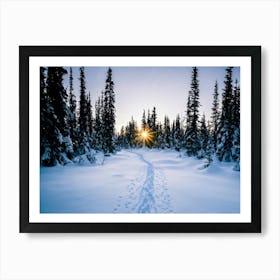 At The Onset Of Winter A Snowy Panorama Unfolds A Vast Forest Exists Beneath The Far Reaching Sky (5) Art Print