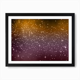 Orange Pink Tones Shining Star Background Art Print