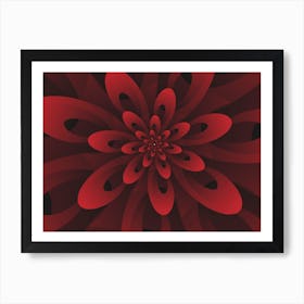 Abstract Digital Modern Red Floral Design Background Art Print
