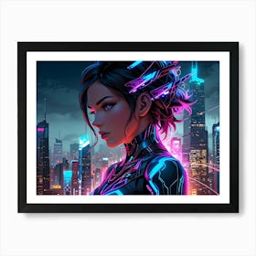 Cyber Girl Art Print