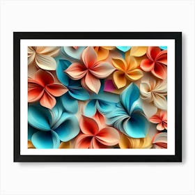 3d Luxury Floral Seamless Pattern 3d Wrap Póster