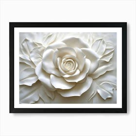 3d Picture Art Background Of A Rose From Plaster 1 Art Print