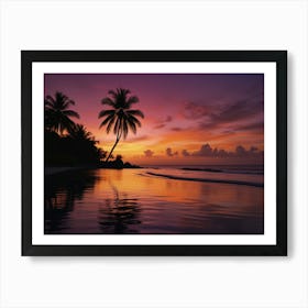 Sunset On The Beach 20 Art Print