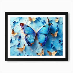 Blue Butterflies 1 Art Print