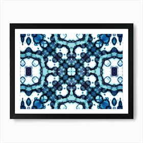 Blue Abstract Pattern From Spots 3 Art Print