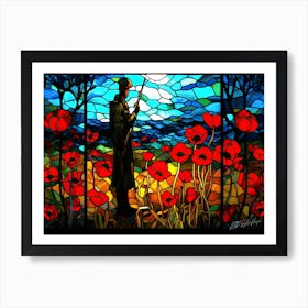 Remembrance Soldier - Red Poppy Remembrance Day Art Print