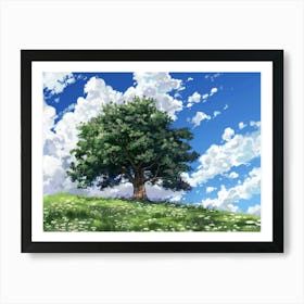 Tree On A Hill 1 Art Print