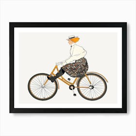 Vintage Woman Riding A Bicycle, Edward Penfield Art Print
