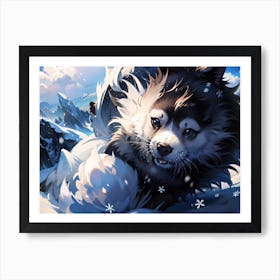 Snow Dog Art Print