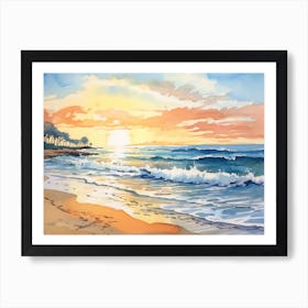 Sunset At The Beach 1 Art Print