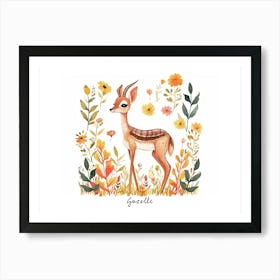 Little Floral Gazelle 2 Poster Art Print