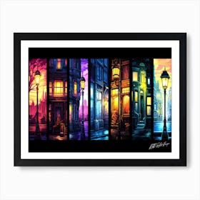 Cityscape Panels - Twilight City Art Print