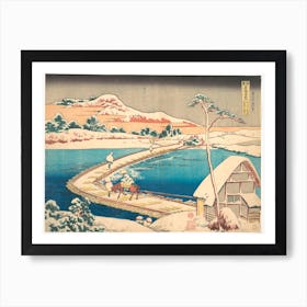 Old View Of The Boat Bridge At Sano In Kōzuke Province, Katsushika Hokusai 1 Art Print