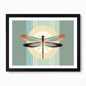 Dragonfly Blue Eyed Darner Aeshna Illustration Minimal 3 Art Print