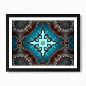 Blue Watercolor Texture Pattern Flower Art Print