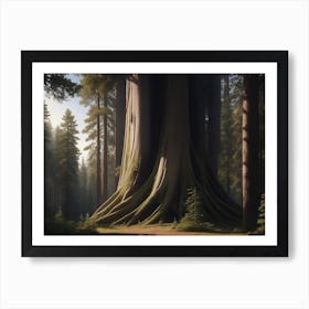 Forest Of Ancient Giant Trees Standing Bleached Art Print