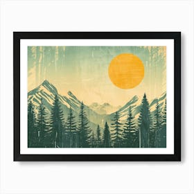 Landscape Forest Illustration 3 Art Print