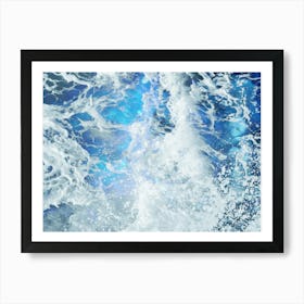 Electric Blue Ocean Waves Art Print