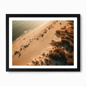 Aerial View Of A Beach In Warm Tones 3 Art Print