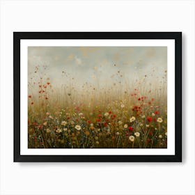 Wildflowers Field Landscape 2 Art Print